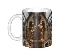 WHJDPP The Metropolitan Museum of Art in New York Picture Taza de cerámica para capuchino, latte, cereales, yogur, leche, bebidas calientes o frías, horno de microondas