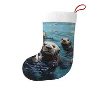 Whjdpp The Water Laziness in The Ocean - Calcetines de Navidad impresos de doble cara para decoración de interiores y fiestas de gran capacidad