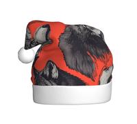 WHJDPP The Wolf's Gaze Picture - Sombreros de Navidad de felpa para hombre y mujer, gorras de fiesta de Año Nuevo para adultos