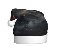 WHJDPP Un aterrador agujero negro Picture Sombreros de Navidad de felpa para hombres y mujeres, gorras de fiesta de Año Nuevo para adultos