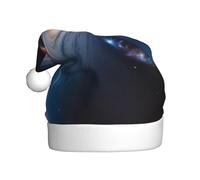 WHJDPP Un fascinante universo imprime sombrero de Navidad para adultos, suave y esponjoso, ideal para uso a largo plazo