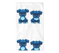 WHJDPP Un par de toallas azules con imagen de cachorros de 27.5 x 16 pulgadas, agradables al tacto, absorbentes, esponjosas y suaves para baño, playa, exteriores