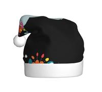 WHJDPP Una flor colorida sobre nubes blancas Imagen Sombreros de Navidad de felpa para hombres y mujeres, gorras de fiesta de Año Nuevo para adultos