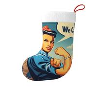 Whjdpp We Can Do It - Calcetines decorativos de Navidad para árboles de Navidad, mesas de comedor