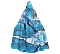 WHJDPP Winter the Dolphin Prints - Capa con capucha para adultos para fiestas de disfraces y eventos temáticos