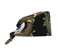 WHJDPP Woodpecker in The Nest - Gorra de trabajo para limpieza de imágenes para mujeres y hombres, ajustable, absorbe el sudor, transpirable, color negro