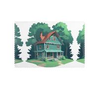 WHJSHOP A Shabby House in The Forest - Juego de 6 manteles individuales a prueba de aceite, aislantes del calor y duraderos, 30,5 x 45,7 cm