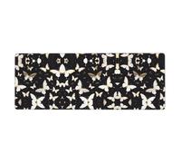 WHJSHOP Alfombrilla de mouse extra grande con estampado de mariposas blancas y doradas, para computadora, oficina, teclado para juegos, versión gruesa, 12 x 31.5 pulgadas