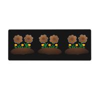WHJSHOP Alfombrilla de ratón extragrande con diseño de flores plantadas en vaca, 12 x 31.5 pulgadas, para computadoras de escritorio, portátiles, computadoras personales