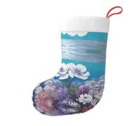 Whjshop Anemone in The Holy Pattern - Calcetines de Navidad impresos de doble cara para decoración de interiores y fiestas de gran capacidad
