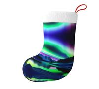 Whjshop Aurora in The Night Sky - Calcetines de Navidad impresos de doble cara para decoración de interiores y fiestas de gran capacidad