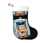 WHJSHOP Big Bear in The Phone Booth - Calcetines decorativos de Navidad para decorar durante Halloween, Navidad y Año Nuevo