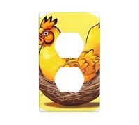 WHJSHOP Bird's Nest Golden Chicken Prints - Panel de pared de doble enchufe eléctrico resistente a roturas y duradero, 4.5 x 2.75 pulgadas
