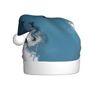 WHJSHOP Birds of Prey in the Blue Sky Pattern - Sombreros de Navidad de felpa para hombres y mujeres, gorras de fiesta de Año Nuevo para adultos