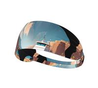 WHJSHOP Boat in The Canyon - Diadema deportiva para mujer, a prueba de sudor, banda elástica de verano