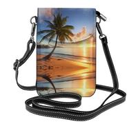 WHJSHOP Bolso bandolera de piel con diseño de palmera tropical hawaiana para mujer, impermeable y duradero