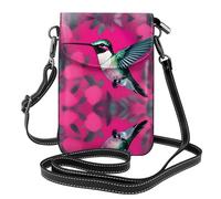 WHJSHOP Bolso bandolera de piel para mujer, diseño de colibrí, color rosa, impermeable y duradero