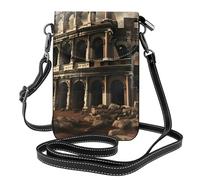 WHJSHOP Bolso bandolera pequeño de piel con diseño de restos del Coliseo Romano para mujer, impermeable y duradero