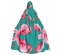 WHJSHOP Bonita capa con capucha para adultos con diseño de flamencos rosas para Halloween, disfraces de juegos de rol y fiestas temáticas