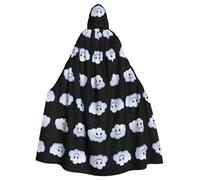 WHJSHOP Bonita capa con capucha para adultos con patrón de malvavisco de nube blanca que garantiza un fácil cuidado y un uso duradero