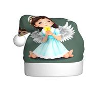 WHJSHOP Bonito sombrero de Navidad con estampado de ángel para adultos, diseño suave, ligero y esponjoso para hombres y mujeres