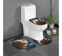 WHJSHOP Bubble Capybara - Juego de alfombras de baño con imagen de capibara: 3 piezas antideslizantes (24 x 16 pulgadas) para inodoro, tocador y baños, fácil de limpiar