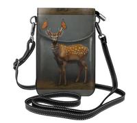 WHJSHOP Butterfly On A Sika Deer Picture - Bolso cruzado pequeño de cuero para mujer, impermeable y duradero