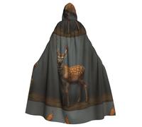 WHJSHOP Butterfly On A Sika Deer Picture Halloween - Capa con capucha para hombre y mujer, para juegos de rol