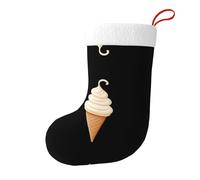 Whjshop Calcetines de Navidad con estampado de cono de helado cremoso de doble cara para decoración de interiores y fiestas de gran capacidad