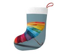 WHJSHOP Calcetines de Navidad con estampado de paraguas coloridos para festivales, calcetines de gran capacidad impresos, decoración
