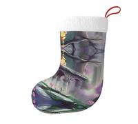 Whjshop Calcetines de Navidad impresos de doble cara con diseño de cuento de hadas para decoración de interiores y fiestas de gran capacidad