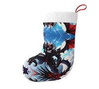 Whjshop Calcetines de Navidad impresos de doble cara con diseño de dragón negro para decoración de interiores y fiestas de gran capacidad