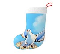 Whjshop Calcetines de Navidad impresos de doble cara con diseño de gaviotas en vuelo para decoración de interiores y fiestas de gran capacidad
