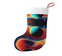 Whjshop Calcetines de Navidad impresos de doble cara con diseño de planeta desconocido para decoraciones de interiores y fiestas de gran capacidad