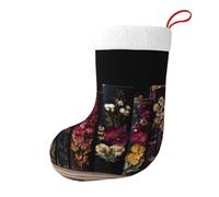 Whjshop Calcetines de Navidad impresos de doble cara con patrón de romance entre páginas para decoración de interiores y fiestas de gran capacidad