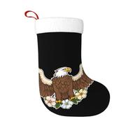 WHJSHOP Calcetines decorativos de Navidad con diseño de águila entre flores para decoración durante Halloween, Navidad y Año Nuevo