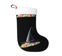 WHJSHOP Calcetines decorativos de Navidad con diseño de sombrero de bruja de Candy Under The Witch para decorar durante Halloween, Navidad y Año Nuevo