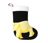 WHJSHOP Calcetines decorativos de Navidad con estampado de elefante amarillo pálido para decorar durante Halloween, Navidad y Año Nuevo
