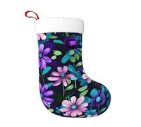 WHJSHOP Calcetines decorativos de Navidad con patrón de camelia morada para decorar durante Halloween, Navidad y Año Nuevo