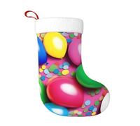 WHJSHOP Calcetines decorativos de Navidad con patrón de confeti de globos para decorar durante Halloween, Navidad y Año Nuevo