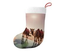 Whjshop Camels in The Oasis - Calcetines decorativos de Navidad para árboles de Navidad, mesas de comedor