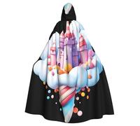 WHJSHOP Candy Castle in the Clouds - Capa con capucha para adultos, sin cremallera, cómoda y duradera para juegos de rol