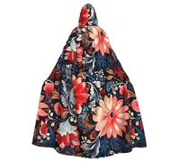 WHJSHOP Capa abstracta con capucha para adultos con estampado de flores teñidas de cera, sin cremallera, cómoda y duradera para juegos de rol