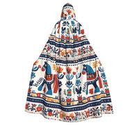 WHJSHOP Capa con capucha de caballo sueco Dala para Halloween, para adultos, ropa de hombre y mujer, juego de rol