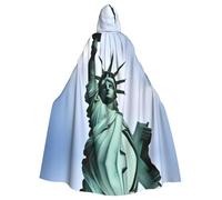 WHJSHOP Capa con capucha de la Estatua de la Libertad en Nueva York para adultos, sin cremallera, cómoda y duradera para juegos de rol