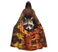WHJSHOP Capa con capucha de mapache en el otoño con patrón de agujero de árbol de Halloween para adultos que garantiza un fácil cuidado y un uso duradero