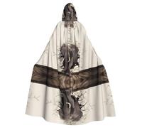 WHJSHOP Capa con capucha de pared rota con imagen de elefante para Halloween, para juegos de rol, disfraces de escenario, fiestas, fácil cuidado
