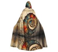 WHJSHOP Capa con capucha Fibonacci para adultos con patrón de fragmentos de Halloween que garantiza un fácil cuidado y un uso duradero