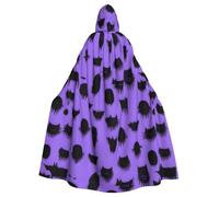 WHJSHOP Capa con capucha gótica negra y morada para Halloween, sin cremallera, cómoda y duradera para juegos de rol