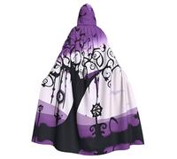 WHJSHOP Capa con capucha gótica negra y morada para Halloween, sin cremallera, cómoda y duradera para juegos de rol